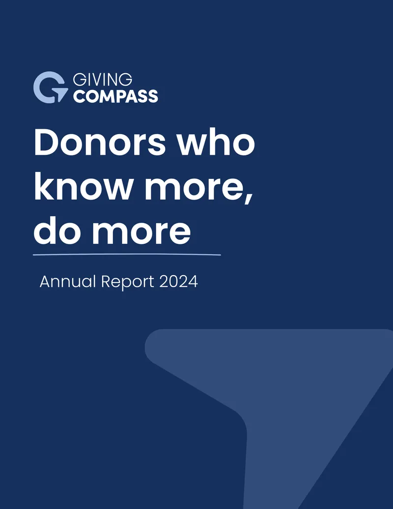 Cover of the Giving Compass 2024 Annual Report: Donors who know more, do more